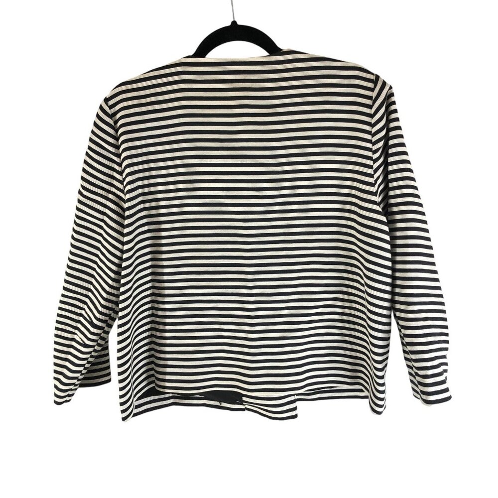 Chicos Striped Snap Button Asymmetric Blazer Jack… - image 3